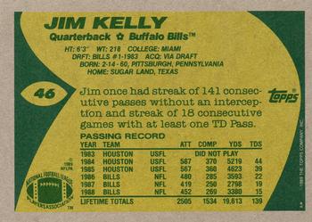 1989 Topps #46 Jim Kelly Back
