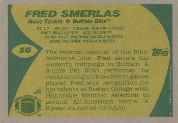 1989 Topps #50 Fred Smerlas Back