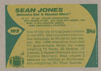 1989 Topps #102 Sean Jones Back
