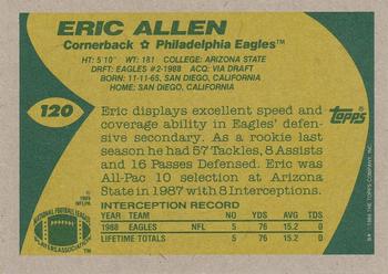 1989 Topps #120 Eric Allen Back