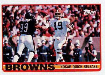 1989 Topps #138 Browns Team Leaders (Kosar Quick Release) Front