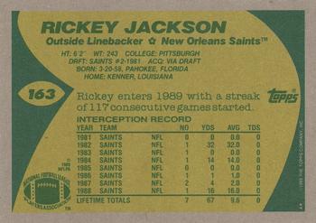 1989 Topps #163 Rickey Jackson Back