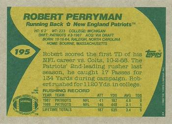 1989 Topps #195 Robert Perryman Back