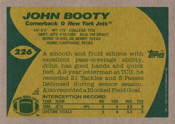 1989 Topps #226 John Booty Back