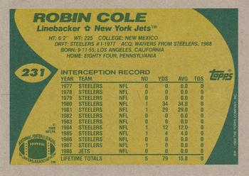 1989 Topps #231 Robin Cole Back