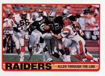1989 Topps #264 Raiders Team Leaders (Allen Through the Line) Front