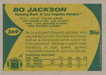 1989 Topps #269 Bo Jackson Back
