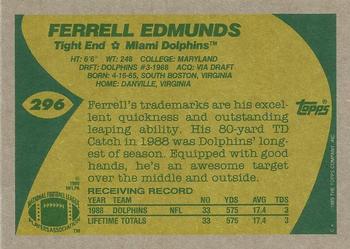 1989 Topps #296 Ferrell Edmunds Back