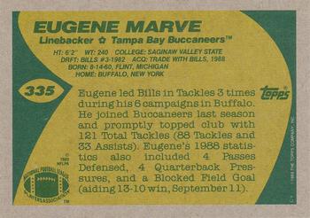 1989 Topps #335 Eugene Marve Back