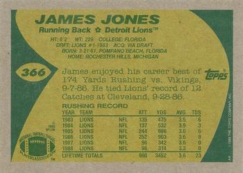 1989 Topps #366 James Jones Back