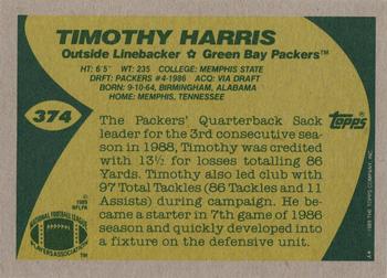 1989 Topps #374 Timothy Harris Back