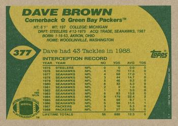 1989 Topps #377 Dave Brown Back