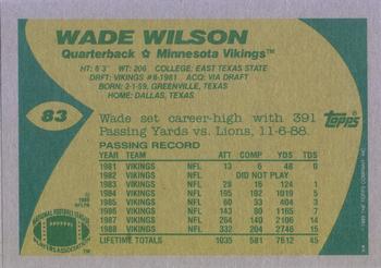 1989 Topps #83 Wade Wilson Back
