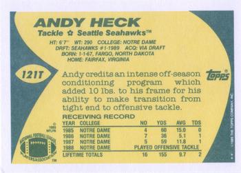 1989 Topps Traded #121T Andy Heck Back