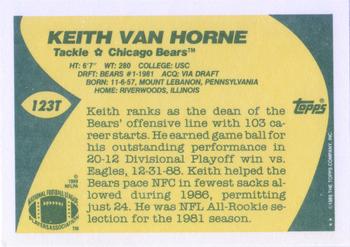 1989 Topps Traded #123T Keith Van Horne Back