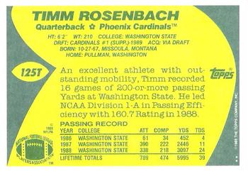1989 Topps Traded #125T Timm Rosenbach Back