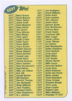 1989 Topps Traded #132T Checklist: 1-132 Back