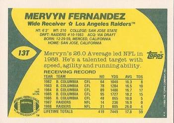 1989 Topps Traded #13T Mervyn Fernandez Back