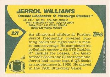 1989 Topps Traded #22T Jerrol Williams Back