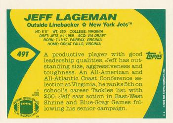 1989 Topps Traded #49T Jeff Lageman Back