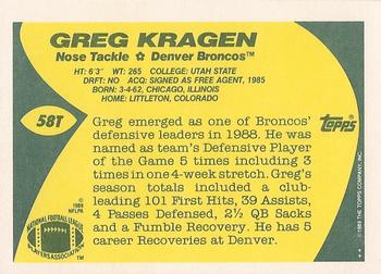 1989 Topps Traded #58T Greg Kragen Back