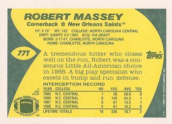 1989 Topps Traded #77T Robert Massey Back