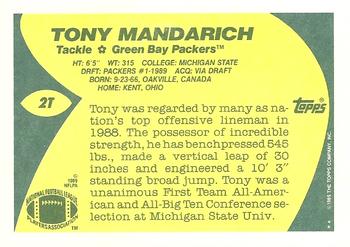 1989 Topps Traded #2T Tony Mandarich Back