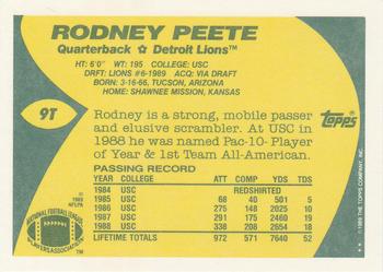 1989 Topps Traded #9T Rodney Peete Back