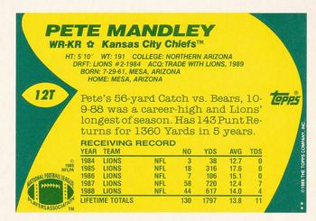 1989 Topps Traded #12T Pete Mandley Back