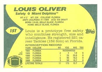 1989 Topps Traded #15T Louis Oliver Back