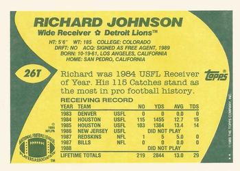 1989 Topps Traded #26T Richard Johnson Back