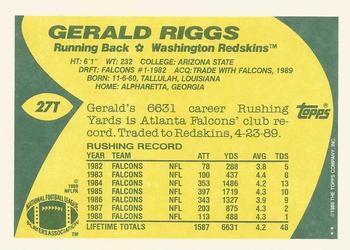 1989 Topps Traded #27T Gerald Riggs Back