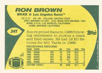 1989 Topps Traded #34T Ron Brown Back