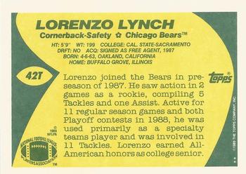 1989 Topps Traded #42T Lorenzo Lynch Back