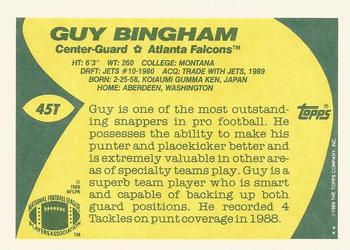 1989 Topps Traded #45T Guy Bingham Back