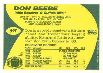 1989 Topps Traded #59T Don Beebe Back