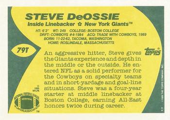 1989 Topps Traded #79T Steve DeOssie Back