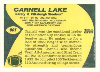 1989 Topps Traded #80T Carnell Lake Back