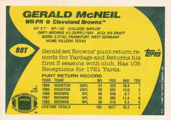 1989 Topps Traded #88T Gerald McNeil Back