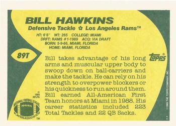 1989 Topps Traded #89T Bill Hawkins Back