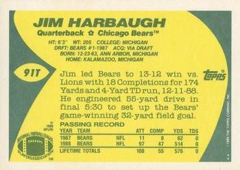1989 Topps Traded #91T Jim Harbaugh Back