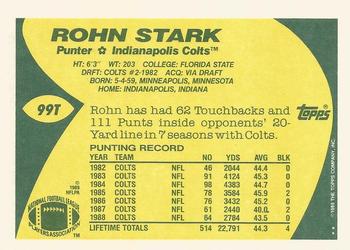 1989 Topps Traded #99T Rohn Stark Back