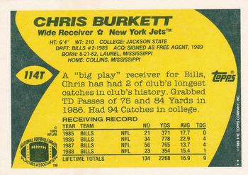 1989 Topps Traded #114T Chris Burkett Back