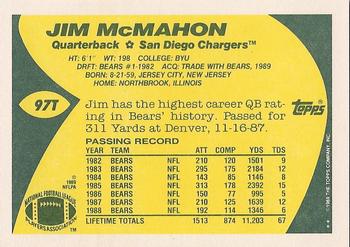 1989 Topps Traded #97T Jim McMahon Back