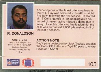 1990 Action Packed #105 Ray Donaldson Back