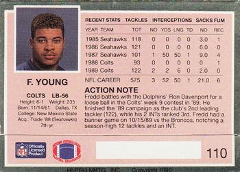 1990 Action Packed #110 Fredd Young Back