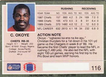 1990 Action Packed #116 Christian Okoye Back