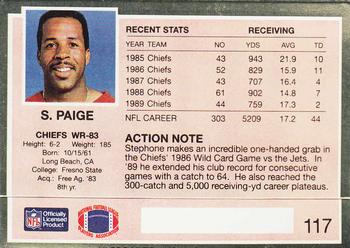 1990 Action Packed #117 Stephone Paige Back