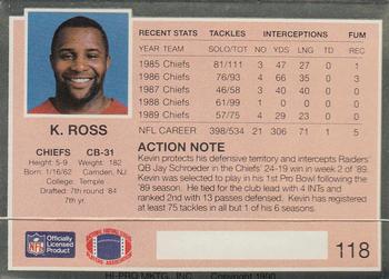 1990 Action Packed #118 Kevin Ross Back