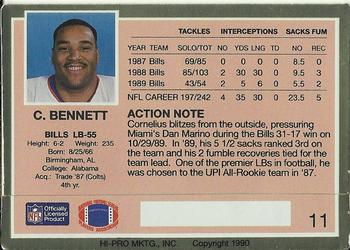 1990 Action Packed #11 Cornelius Bennett Back